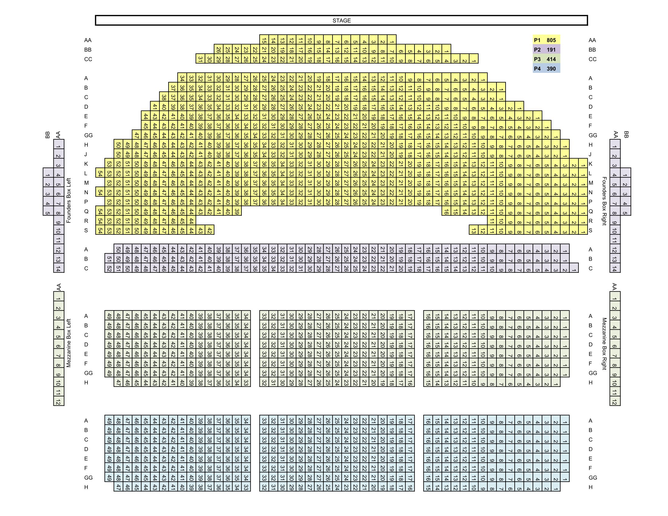 Kavli Theatre Detailed Seating Chart